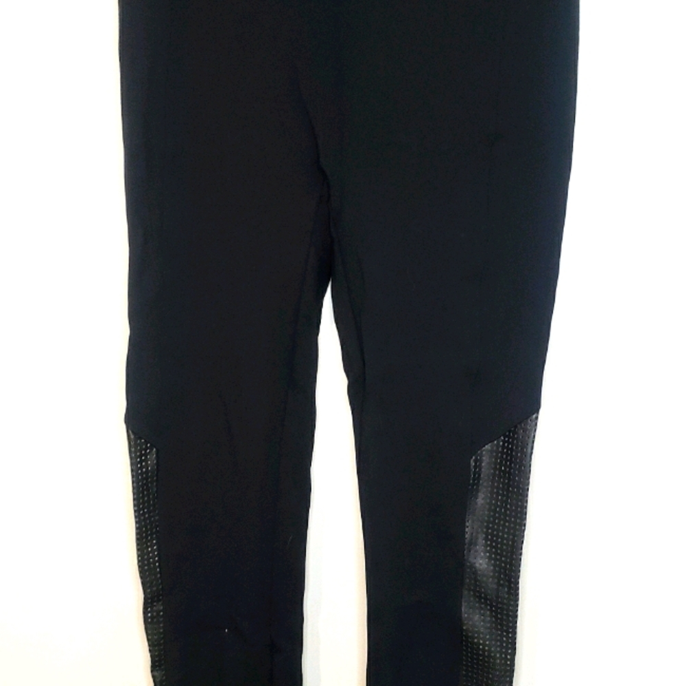 SPANX FAUX LEATHER PANELED LEGGINGS